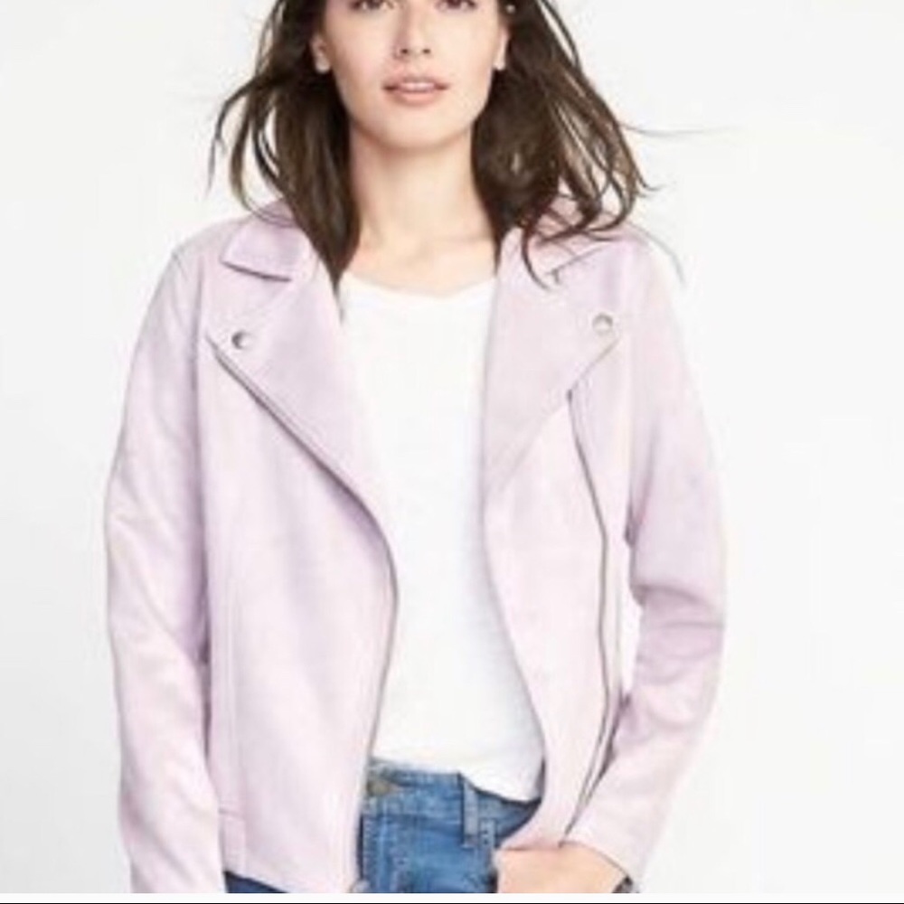 NWT Lavender Old Navy suede Moto jacket